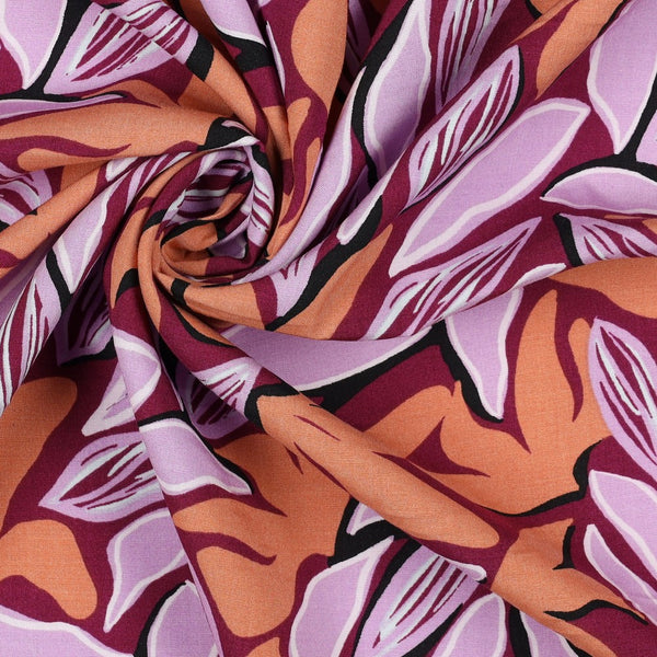 Viscose  "Palma purple/orange" (Prix pour 10cm)