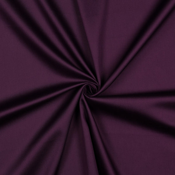 Satin 100% coton uni - aubergine certifié oeko-tex (prix pour 10cm)