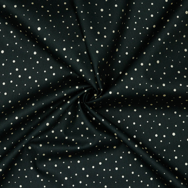 Coupon de 3m de popeline de fête 100% coton "Glitter dots noir" certifié oeko-tex