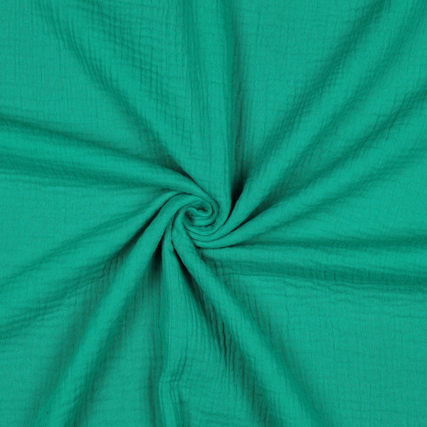 Double gaze unie vert vif certifiée oeko-tex (prix pour 10cm)