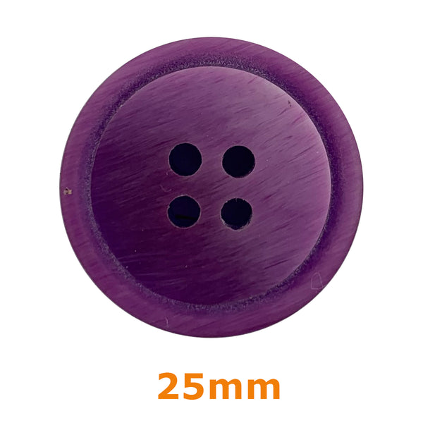 Boutons 4 trous rainuré 23mm - violet (prix à la pièce)