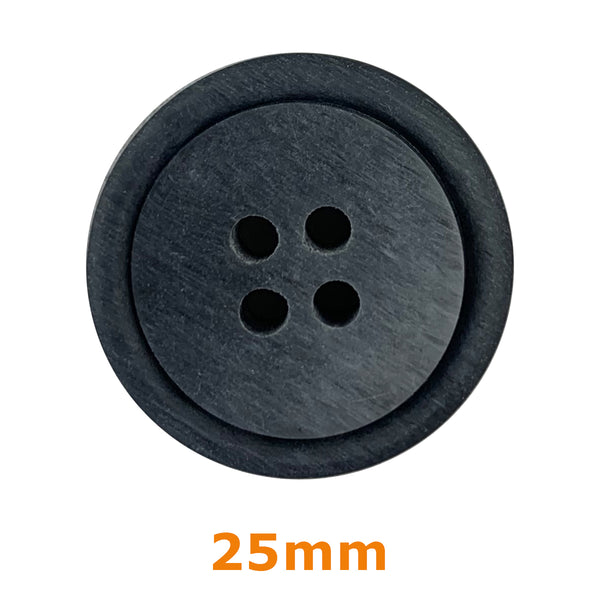 Boutons 4 trous rainuré 23mm - anthracite (prix à la pièce)