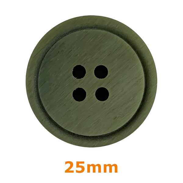 Boutons 4 trous rainuré 23mm - vert bronze (prix à la pièce)