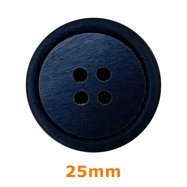 Boutons 4 trous rainuré 23mm - ardoise (prix à la pièce)