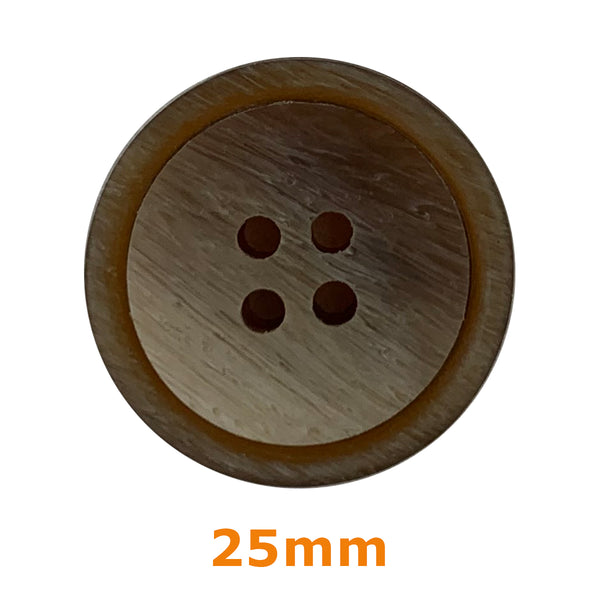 Boutons 4 trous rainuré 23mm - sable (prix à la pièce)