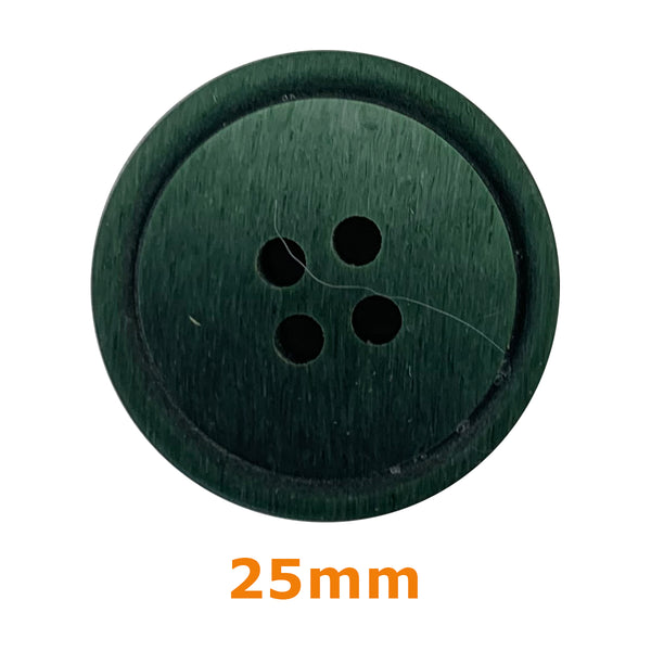 Boutons 4 trous rainuré 23mm - vert cèdre (prix à la pièce)