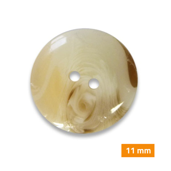 Boutons marbrés 2 trous 11,5mm - dune translucide (prix à la pièce)