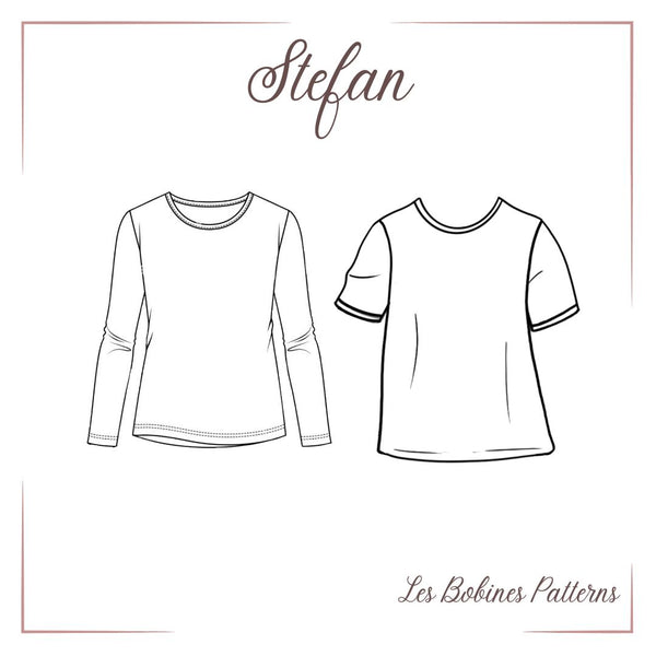 PDF - Patron digital du tee-shirt Stefan des Bobines Patterns du XXS au 7XL