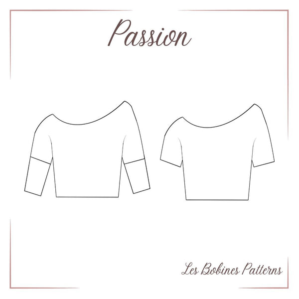 PDF - Patron digital de la blouse / top Passion des Bobines Patterns du 34 au 56 (fr)