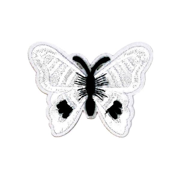 Patch thermocollant "papillon blanc et noir" - (prix à la pièce)