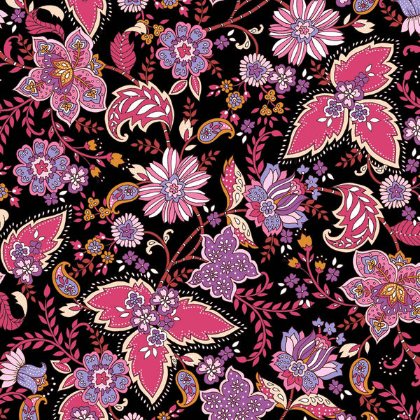 Ace lawn oeko-tex "Pasley noir" de Dashwood Studio (prix pour 10cm)