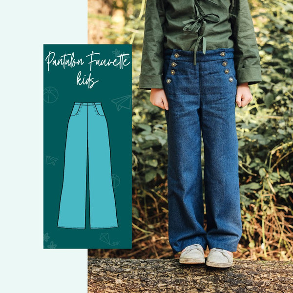 PDF - Patron digital enfants du pantalon,short, salopette et jupe Fauvette kids de Instinct Couture (taille 2 à 12 ans)