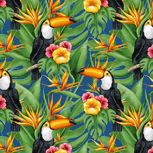 Superbe coupon 3m de popeline Blank Quilting - "Tropical Vibe" - 110cm de large