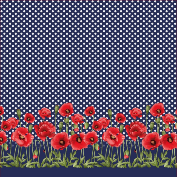 Panneau en jersey - Jolis coquelicots  (prix pour le panneau de 150cmX150cm)