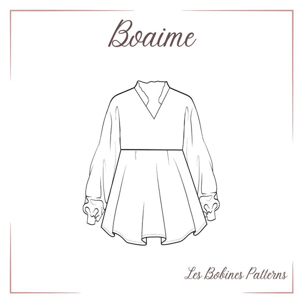 PDF - Patron digital de la blouse Boaime des Bobines Patterns du 34 au 56 (fr)