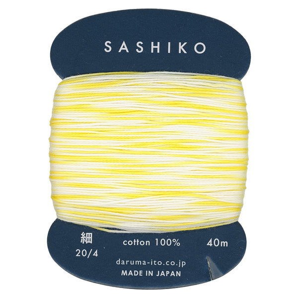 Fil sashiko de marque Daruma - Blanc et jaune 303 - 40m (prix à la pièce)