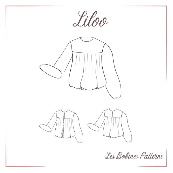 PDF - Patron digital de la blouse Liloo des Bobines Patterns du 34 au 56 (fr)