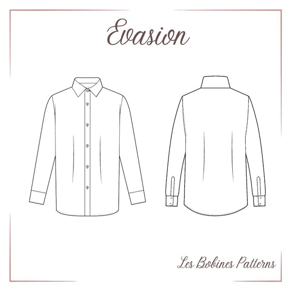 Patron pochette de la chemise / robe chemise Evasion des Bobines Patterns du 34 au 56 (fr)