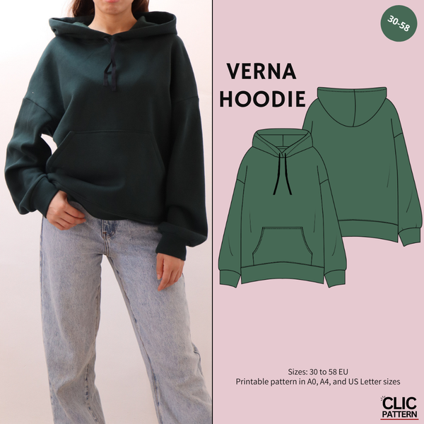 PDF - Patron digital du hoodie Verna de Clic Pattern du 30 au 58 (fr)