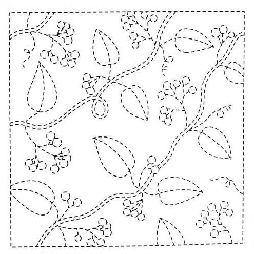 Toile Hana-Fukin kinomi pour la réalisation de broderie Sashiko sur fond blanc  (prix pour le coupon de 33cmX33cm)