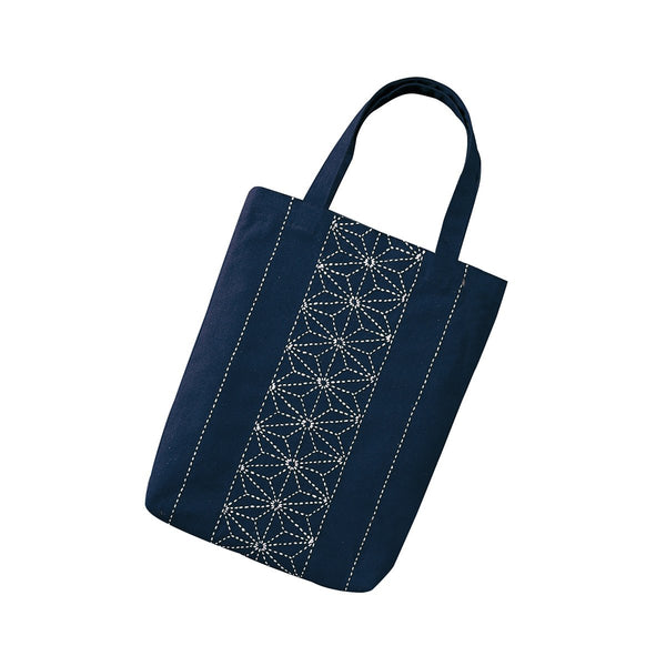 Kit sac indigo à broder en sashiko - asanoha centraux (prix pour le kit complet)