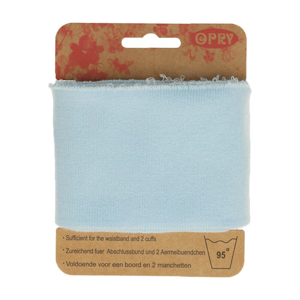 Bord cote uni en bande - bleu layette 06 ( prix à la pièce 110cm X 6,5cm)