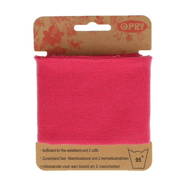 Bord cote uni en bande - fuchsia 14 ( prix à la pièce 110cm X 6,5cm)