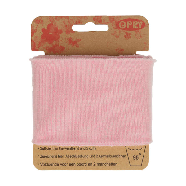 Bord cote uni en bande - rose pâle 15 ( prix à la pièce 110cm X 6,5cm)