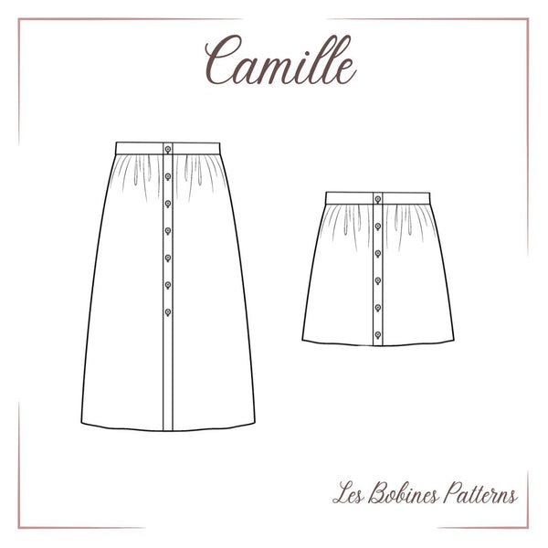 PDF - Patron digital de la jupe Camille des Bobines Patterns du 34 au 56 (fr)