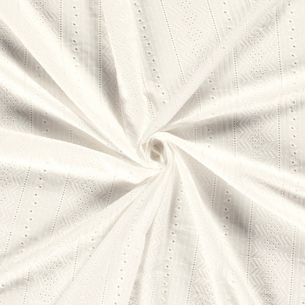 Broderie anglaise/coton brodé "motif abstrait" écru - 100% coton (prix pour 10cm)