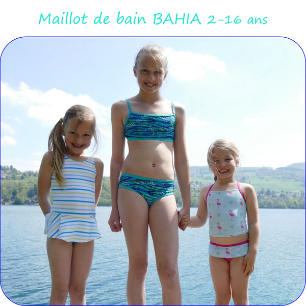 PDF - patron digital du maillot de bain Bahia de Petits D'om de 2 à 16ans (Fr)