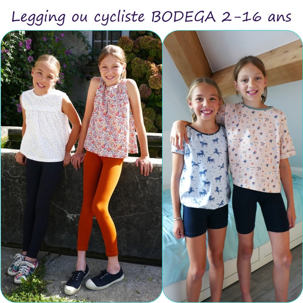 PDF - patron digital du legging ou cycliste Bodega de Petits D'om du 2 au 16ans (Fr)