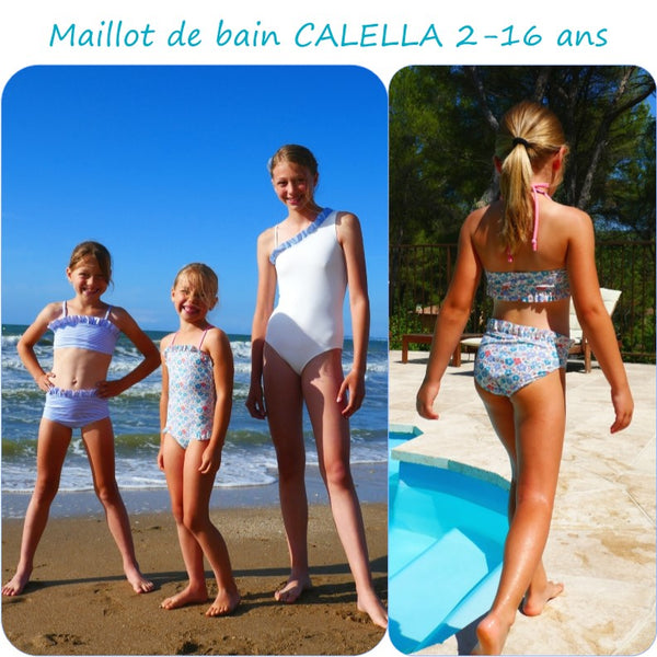 PDF - patron digital du maillot de bain Calella de Petits D'om de 2 à 16ans (Fr)