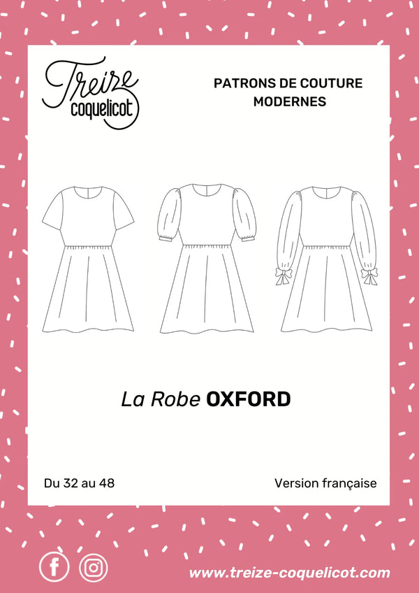 PDF - patron digital : la robe Oxford du 32 au 48 de la marque 13 coquelicots (fr)