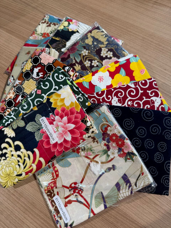 Box surprise - Coupons japonais - 10 coupons de 50cm X110 cm + 1 gratuit! - motifs japonais traditionnels