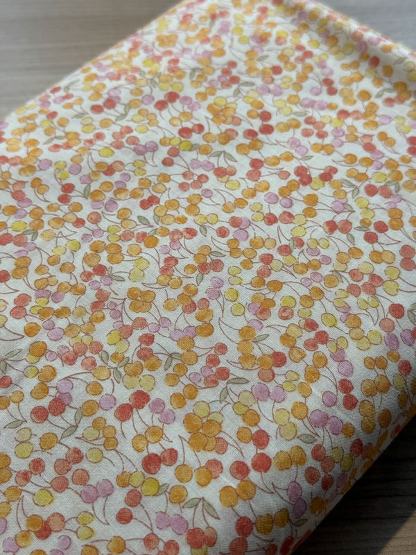 Cotton lawn "sakuranbo orangé" japonais (prix pour 10cm)