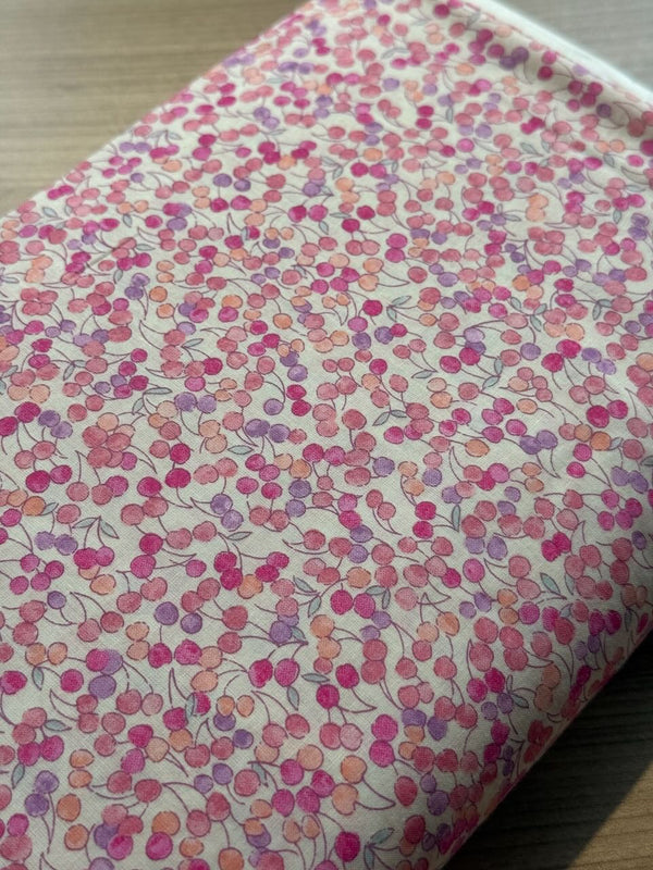 Cotton lawn "sakuranbo rose" japonais (prix pour 10cm)