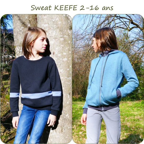 PDF - patron digital du sweat Keefe pour garçon de Petits D'om du 2 au 16ans (Fr)