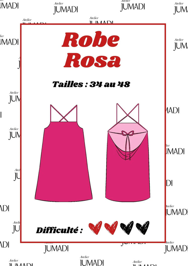 PDF - Patron digital de la robe Rosa de Atelier Jumadi (34 à 48) - fr