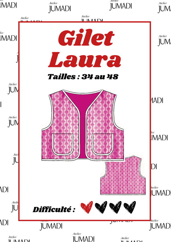 PDF - Patron digital du gilet Laura de Atelier Jumadi (34 à 48) - fr