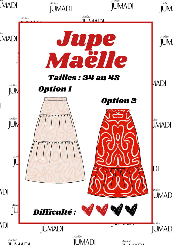 PDF - Patron digital de la jupe Maelle de Atelier Jumadi (34 à 48) - fr