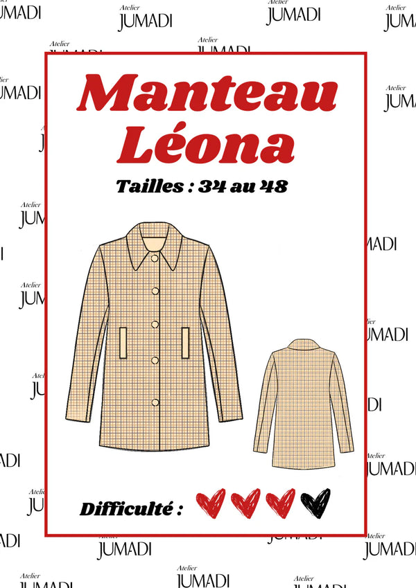 PDF - Patron digital du manteau Léona de Atelier Jumadi (34 à 48) - fr