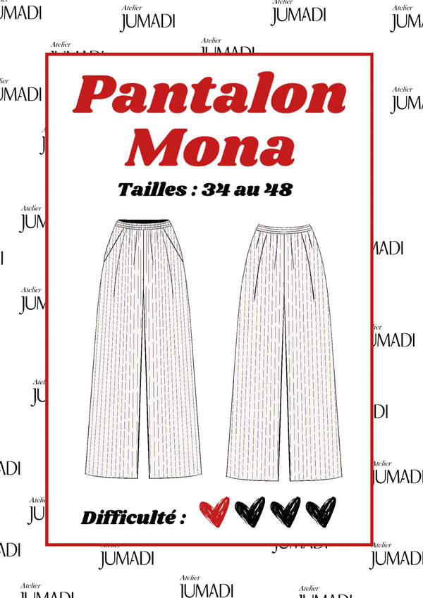 PDF - Patron digital du pantalon Mona de Atelier Jumadi (34 à 48) - fr