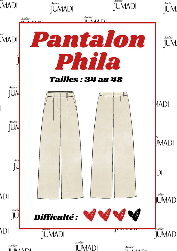 PDF - Patron digital du pantalon Phila de Atelier Jumadi (34 à 48) - fr