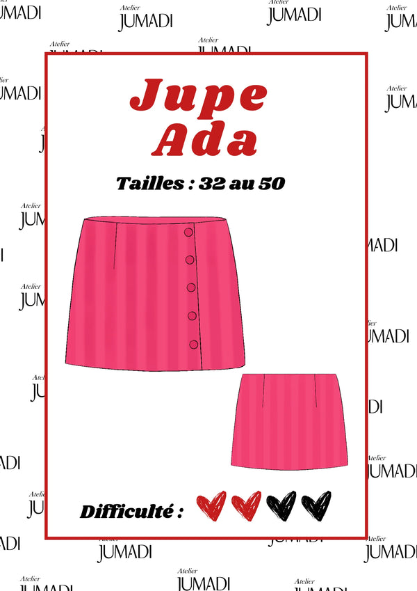 PDF - Patron digital de la jupe Ada de Atelier Jumadi (32 à 50) - fr