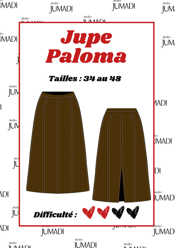 PDF - Patron digital de la jupe Paloma de Atelier Jumadi (34 à 48) - fr