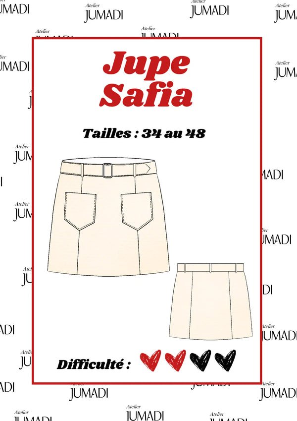 PDF - Patron digital de la jupe Safia de Atelier Jumadi (34 à 48) - fr