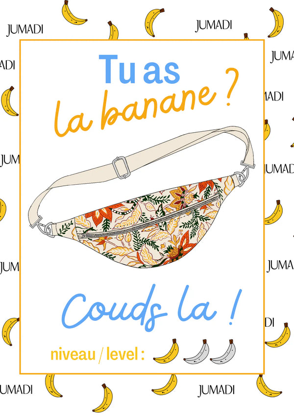 PDF - Patron digital du sac banane "Tu as la banane" de Atelier Jumadi - fr