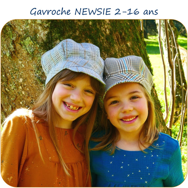 PDF - patron digital de la gavroche Newsie de Petits D'om du 2 au 16ans (Fr)