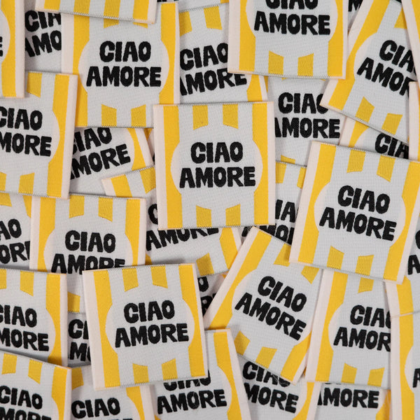 Lot de 5 étiquettes Ciao Amore de Ikatee (prix pour le sachet de 5)